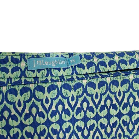 J. McLaughlin Catalina Cloth Off Shoulder Top Size XS Blue Stretch Short Sleeves - Picture 4 of 8